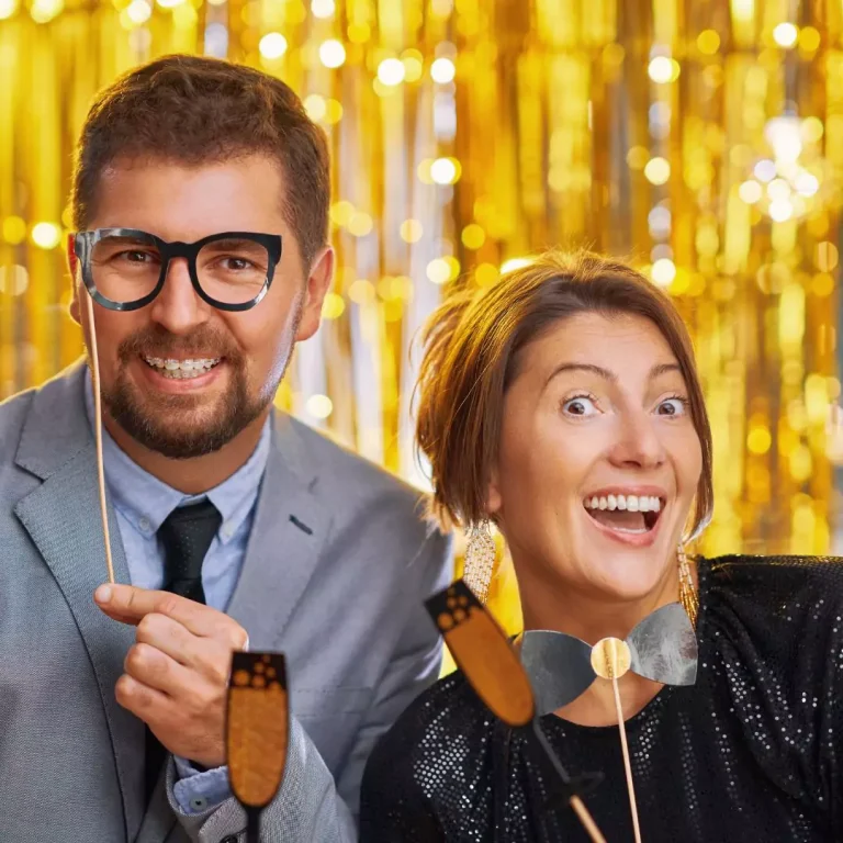 a man and woman posing for a picture